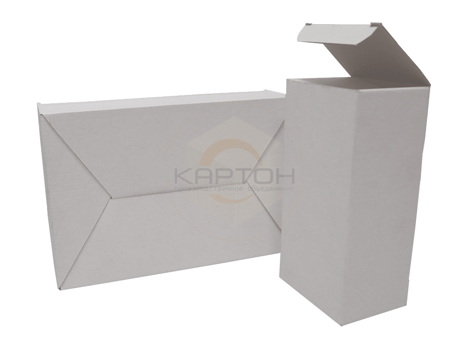 Коробка «ласточкин хвост» 104*55*142, картон Т23Е (микрогофрокартон), белый
