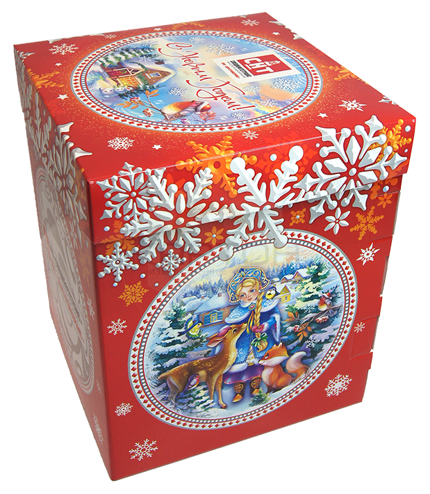 Коробка Крышка-дно для новогоднего подарка 225*225*285