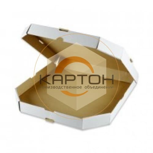 Коробка для пиццы 330*170*40 картон марки Т23В (скошенный угол), белый